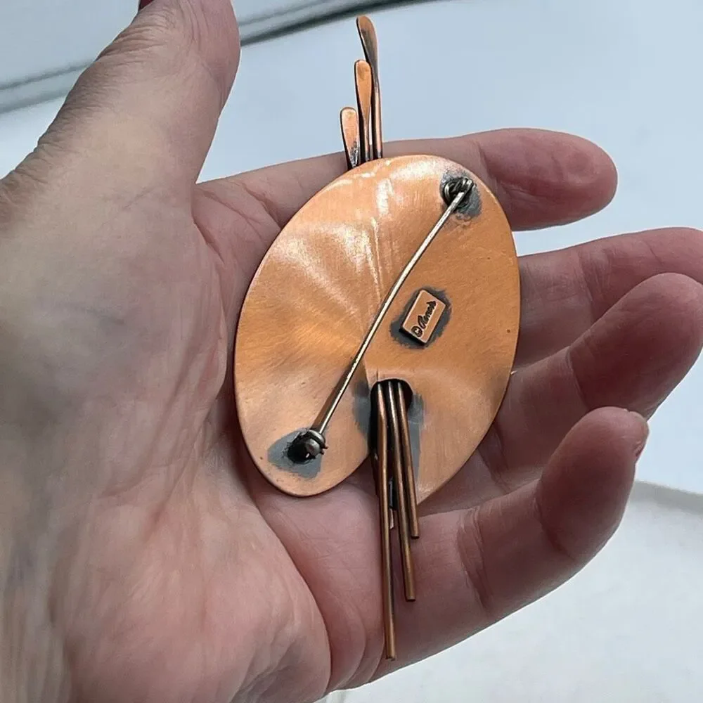 Vintage Renoir copper artist’s pallet brooch large minimal wear.